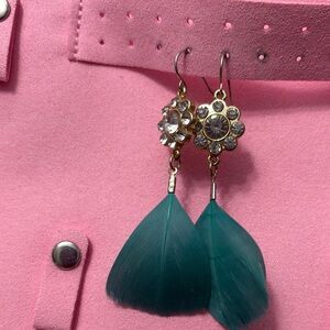 Francesca's Collections Gold and Green Bohemian Earrings